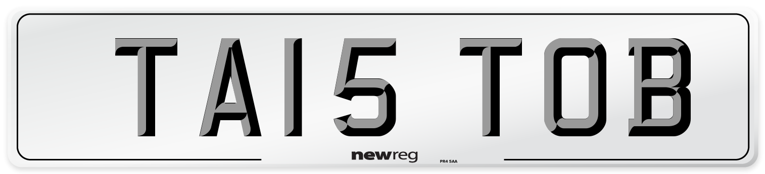 TA15 TOB Number Plate from New Reg